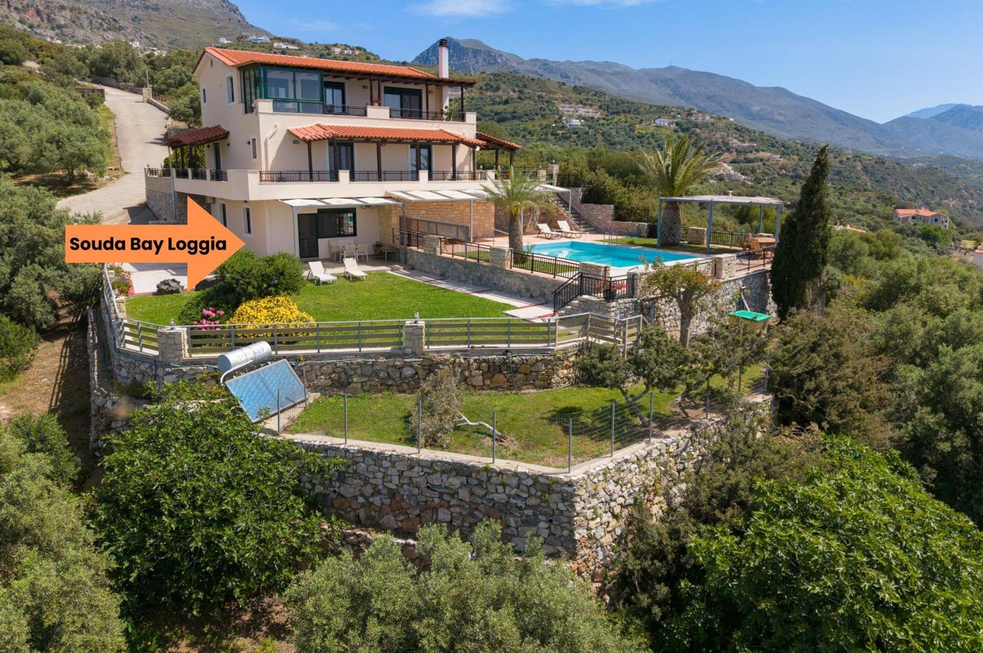 Villa Souda Bay Loggia Sellía Esterno foto